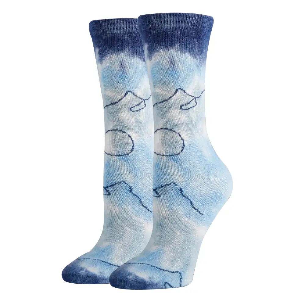 Refined Cotton Blend Tie Dye Crew Socks