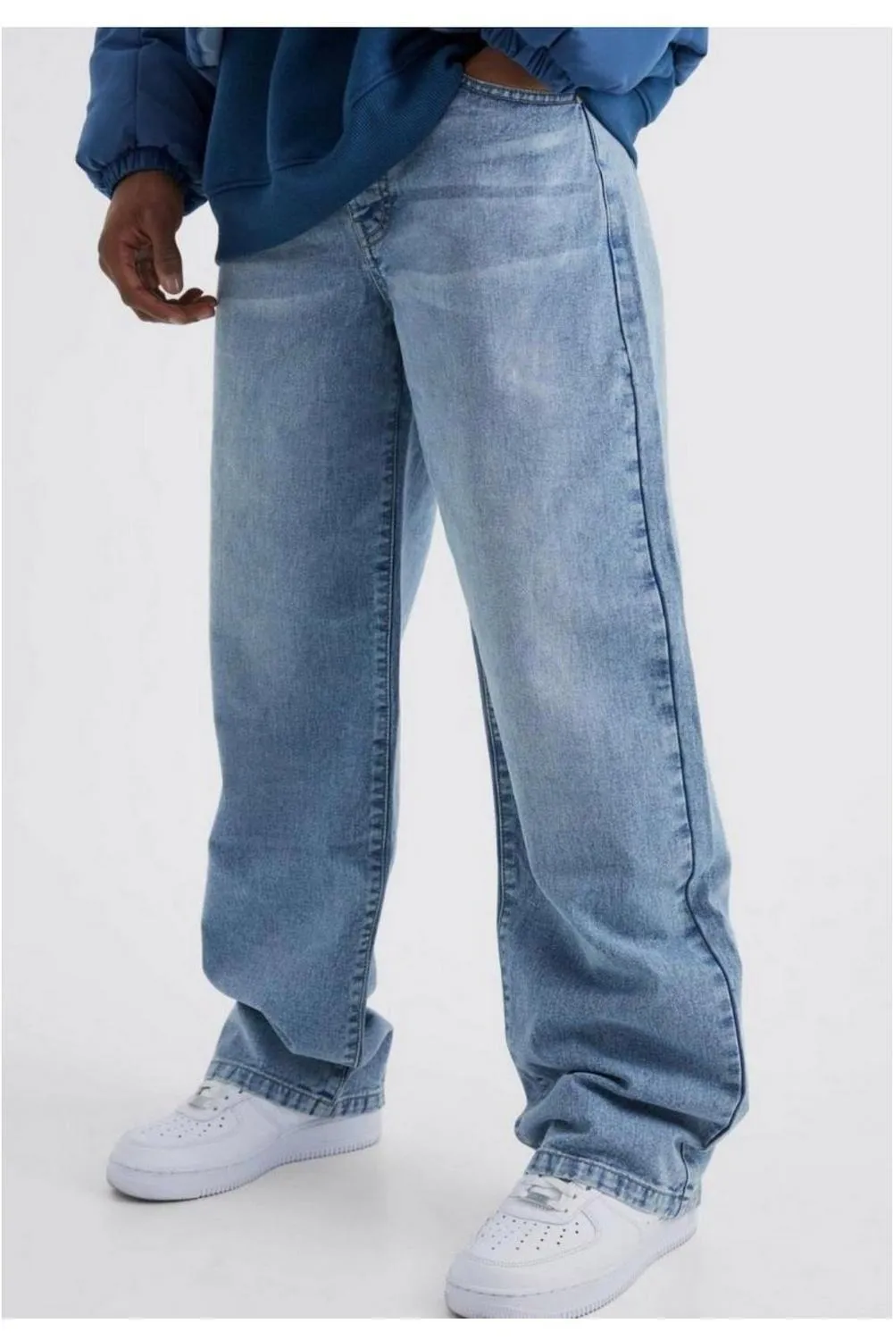 Baggy Rigid Washed Plain Pocket Jeans