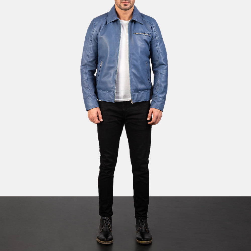 Men's Classic Minimal Biker Leather Jacket