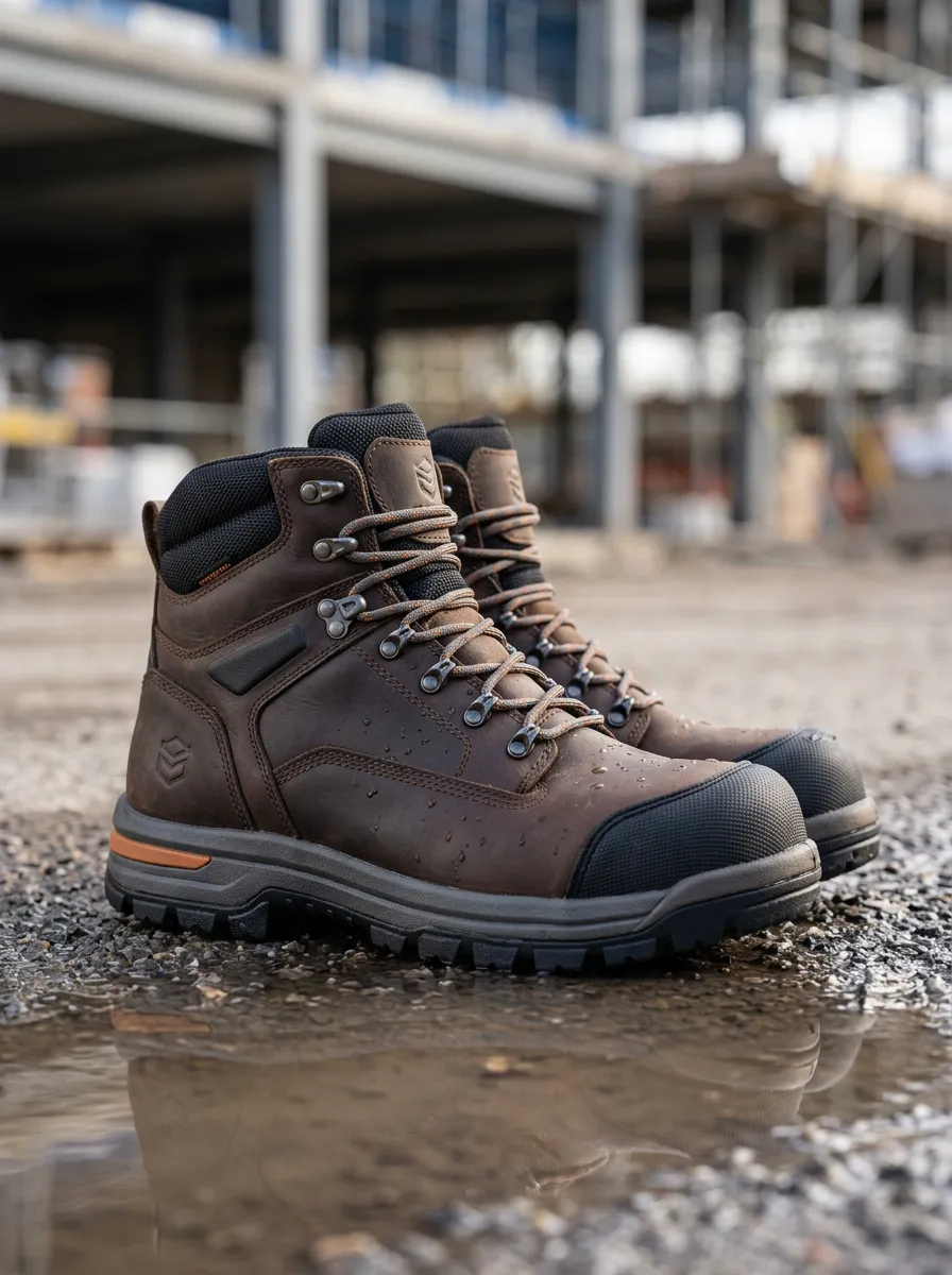 Field-Ready Leather-Look Men's Waterproof Work Boots