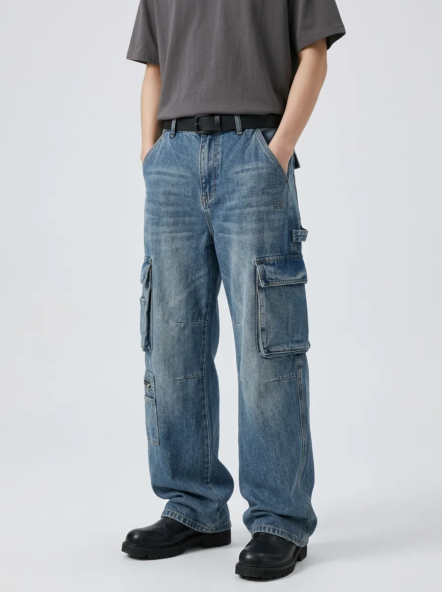 Men's Streetwear Vintage Washed Cargo Pants