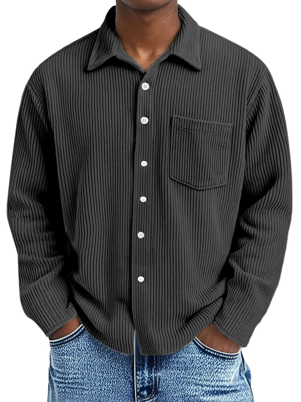 Clean Line Corduroy Camp Collar Shirt