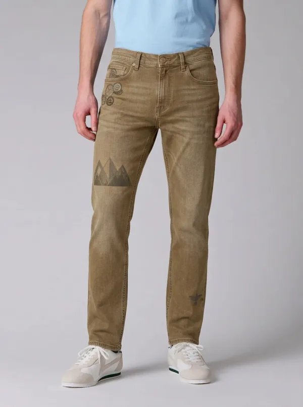 Men's Mountain Gear Bird Printed Stretch Jeans