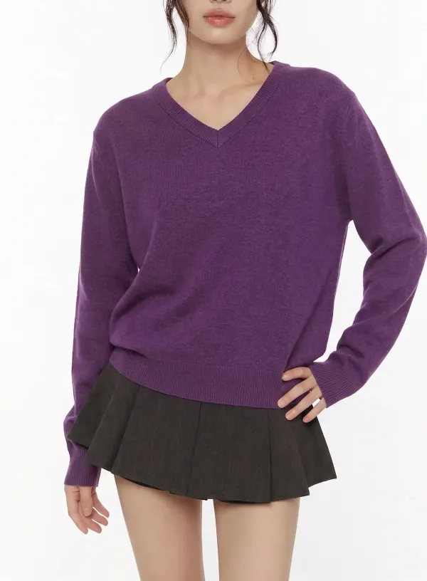 V-Neck Knit Sweater
