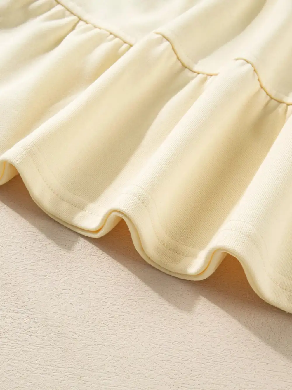 Gathered Detail Ruffle Tiered Long Sleeve Mini Dress
