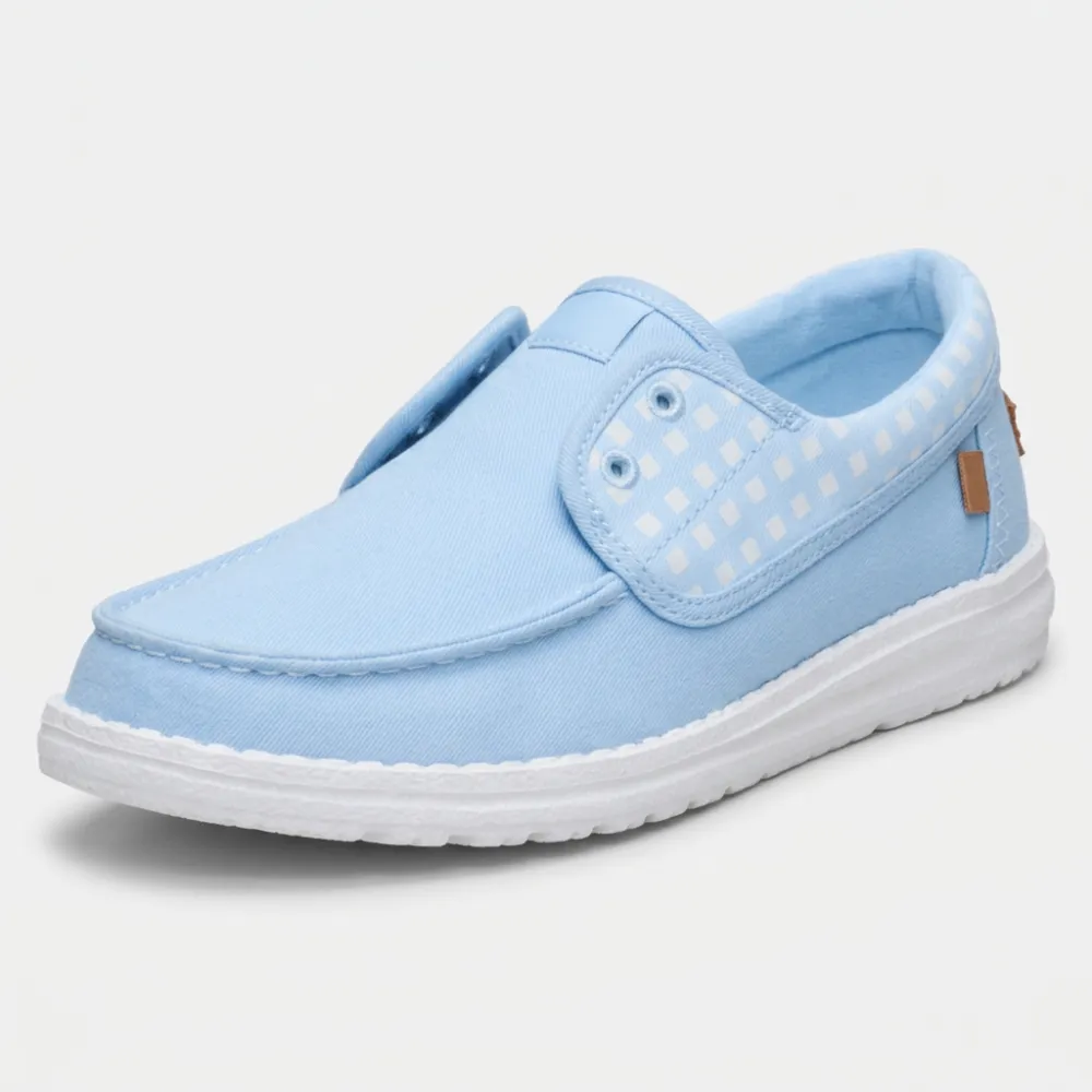 Wendy Cru Gingham Slip On Shoes