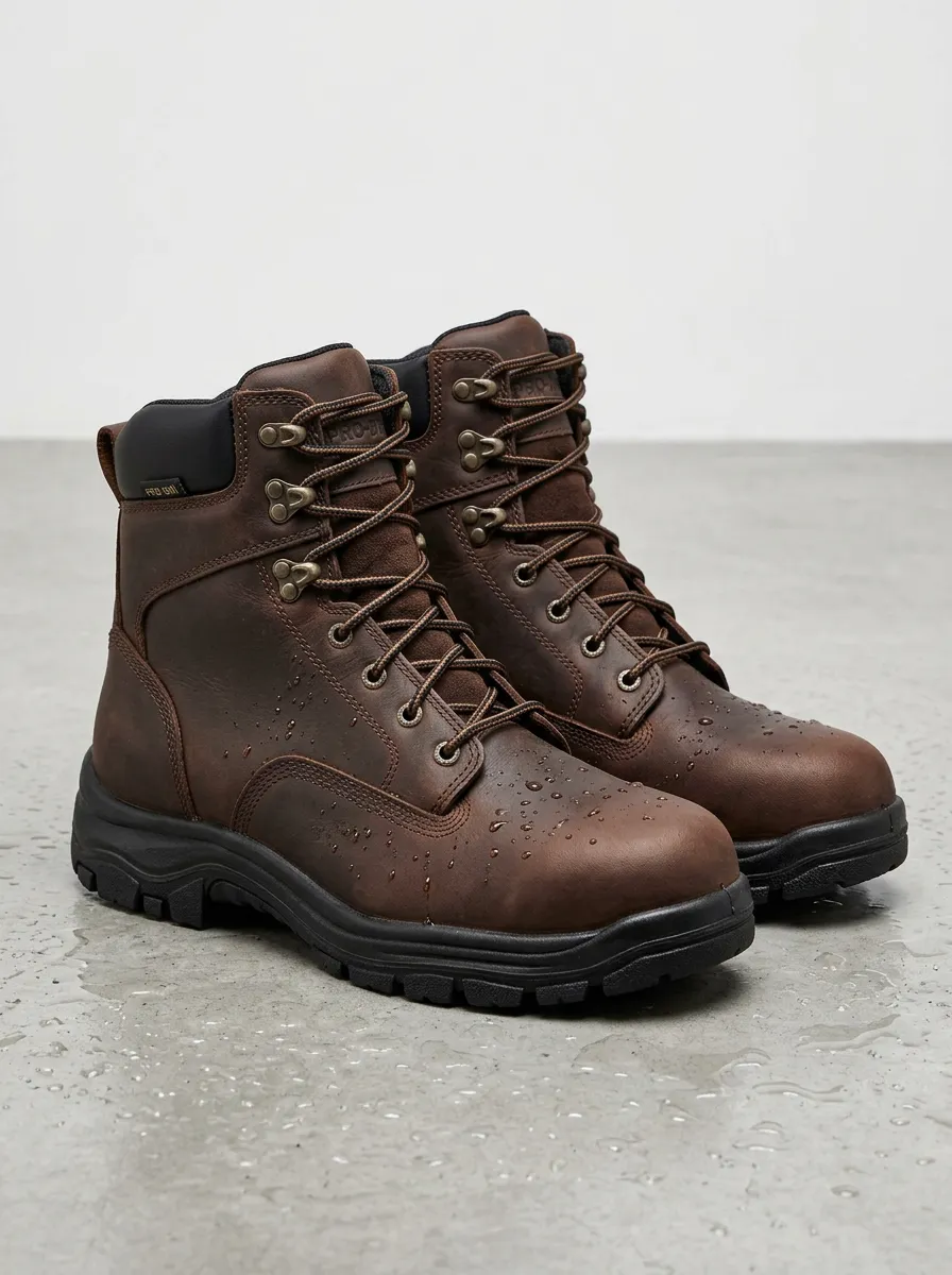 Classic Outdoor Leather-Look Men's Waterproof Work Boots