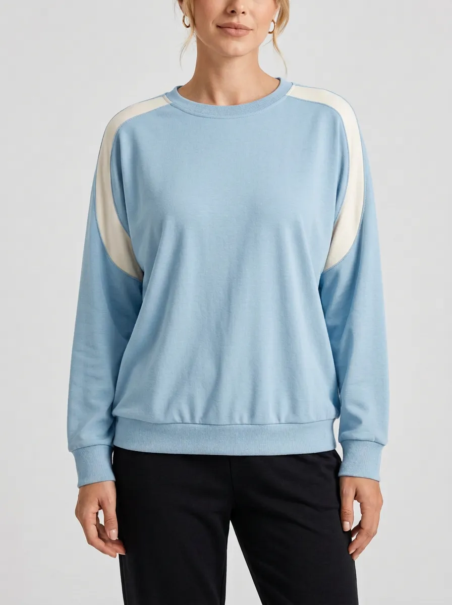 Women's Raglan Colorblock Crew-Neck Sweatshirt