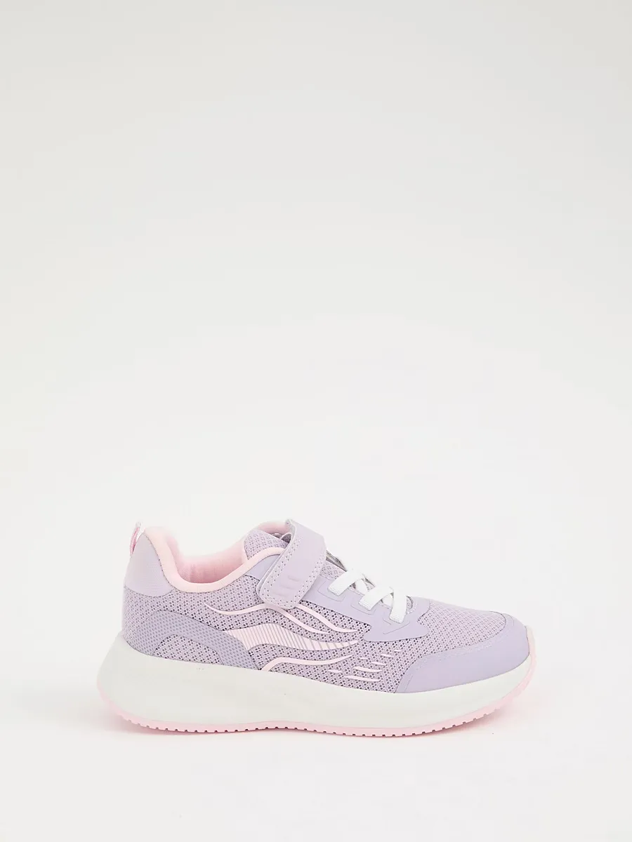 Lilac and Pink Mesh Single Strap Trainers