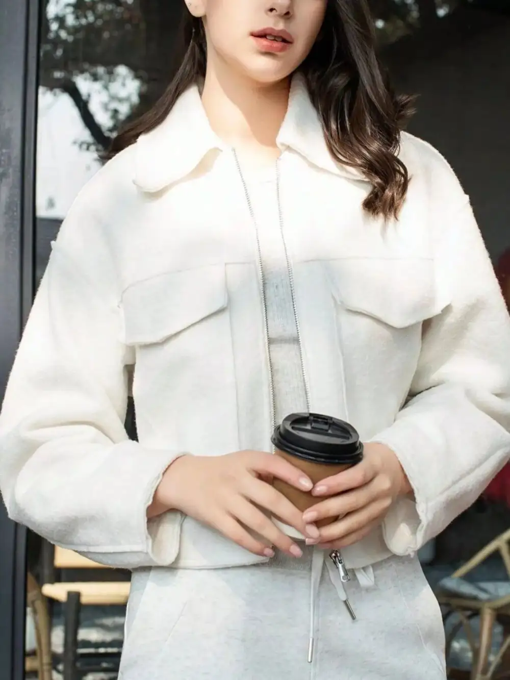 Zip Up Cropped Jacket Versatile Daily Layer