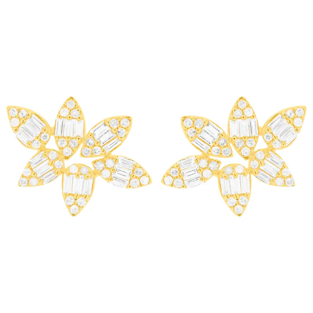 Layered Textured Gem Detail Earrings