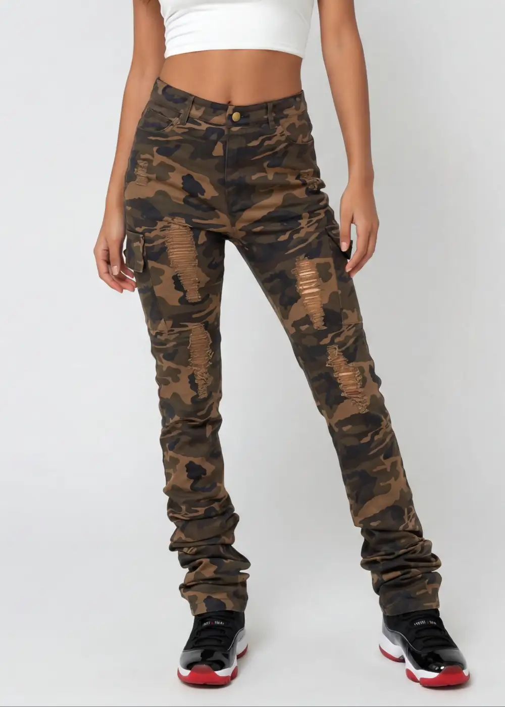 Skinny Stacked Cargo Pants