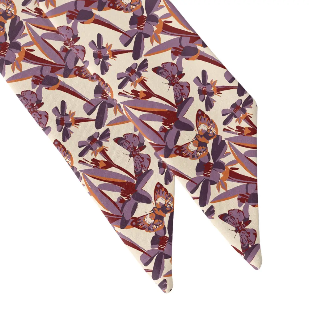 Butterfly Floral Pattern Hair Scarf