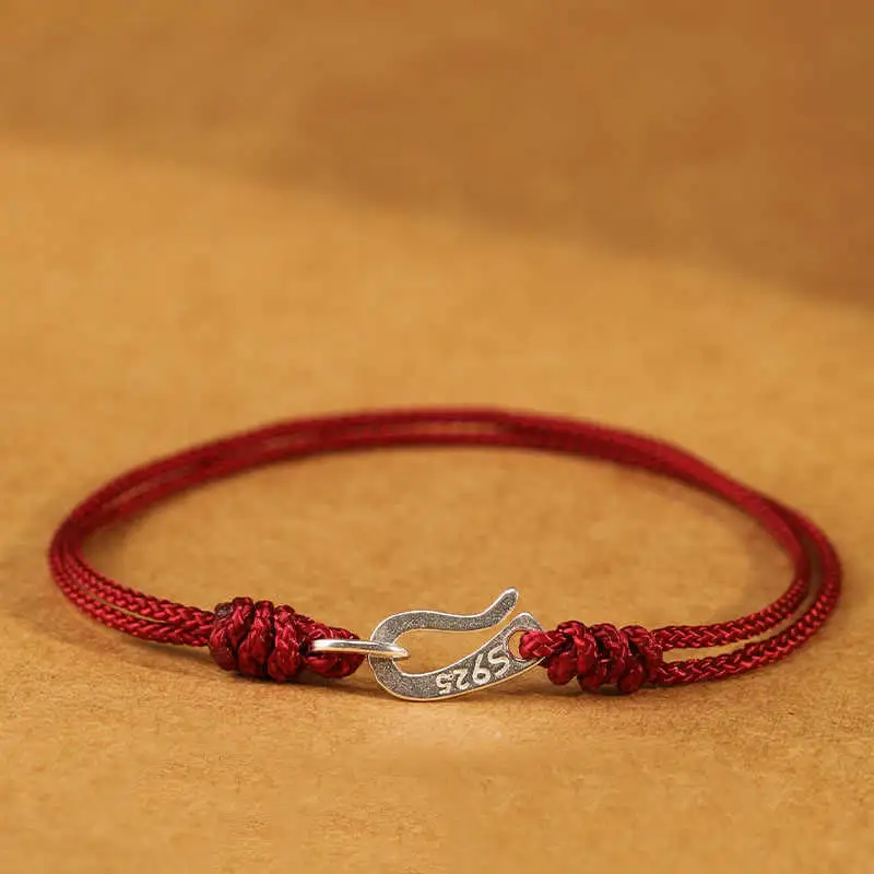 Sterling Silver Hook Design String Bracelet