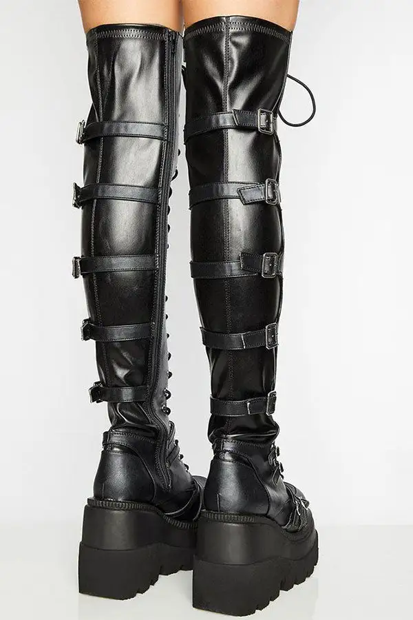 Black Strappy Boots