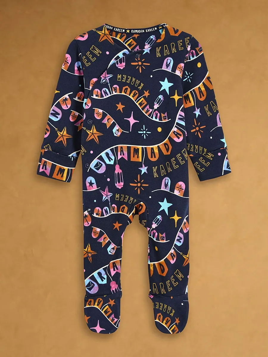 Navy Ramadan Matching Baby Family Sleepsuit