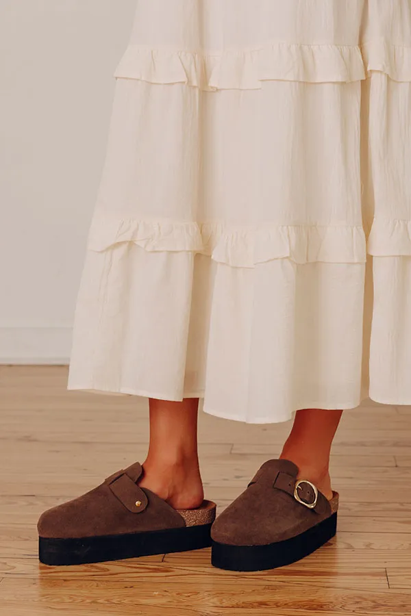Platform Faux Suede Clogs