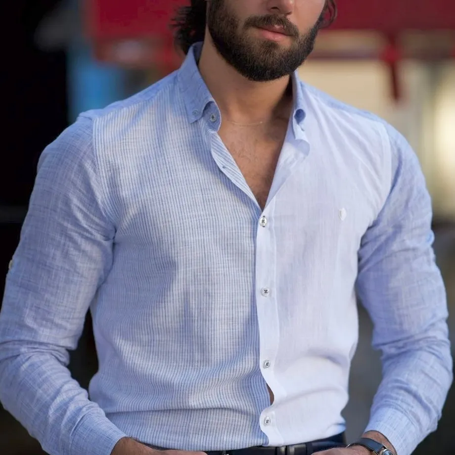 Textured Slim Fit Striped Cotton Casual Shirt