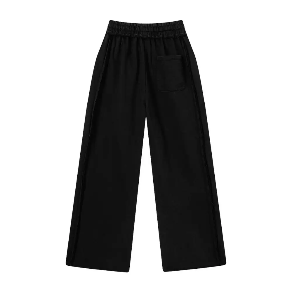 Raw Hem Relaxed Fit Puddle Fit Men's Casual Pants