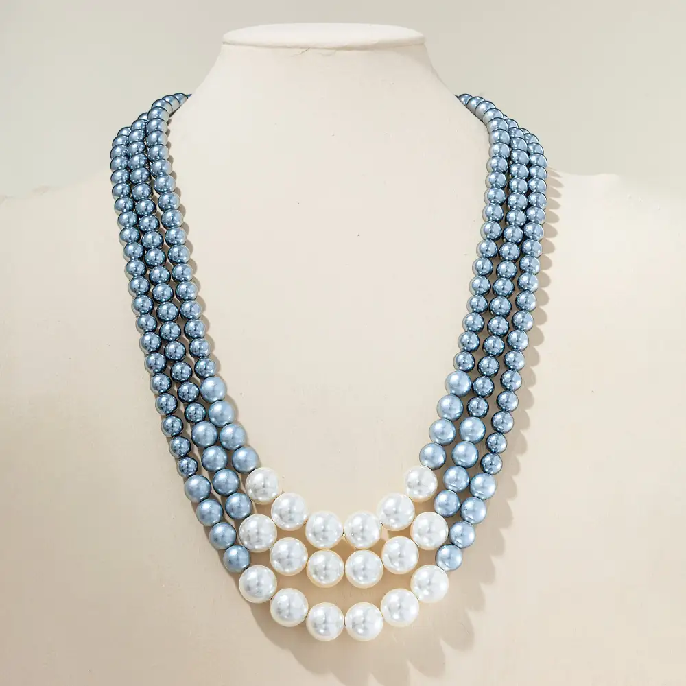 Modern Pearl Multi Strand Necklace