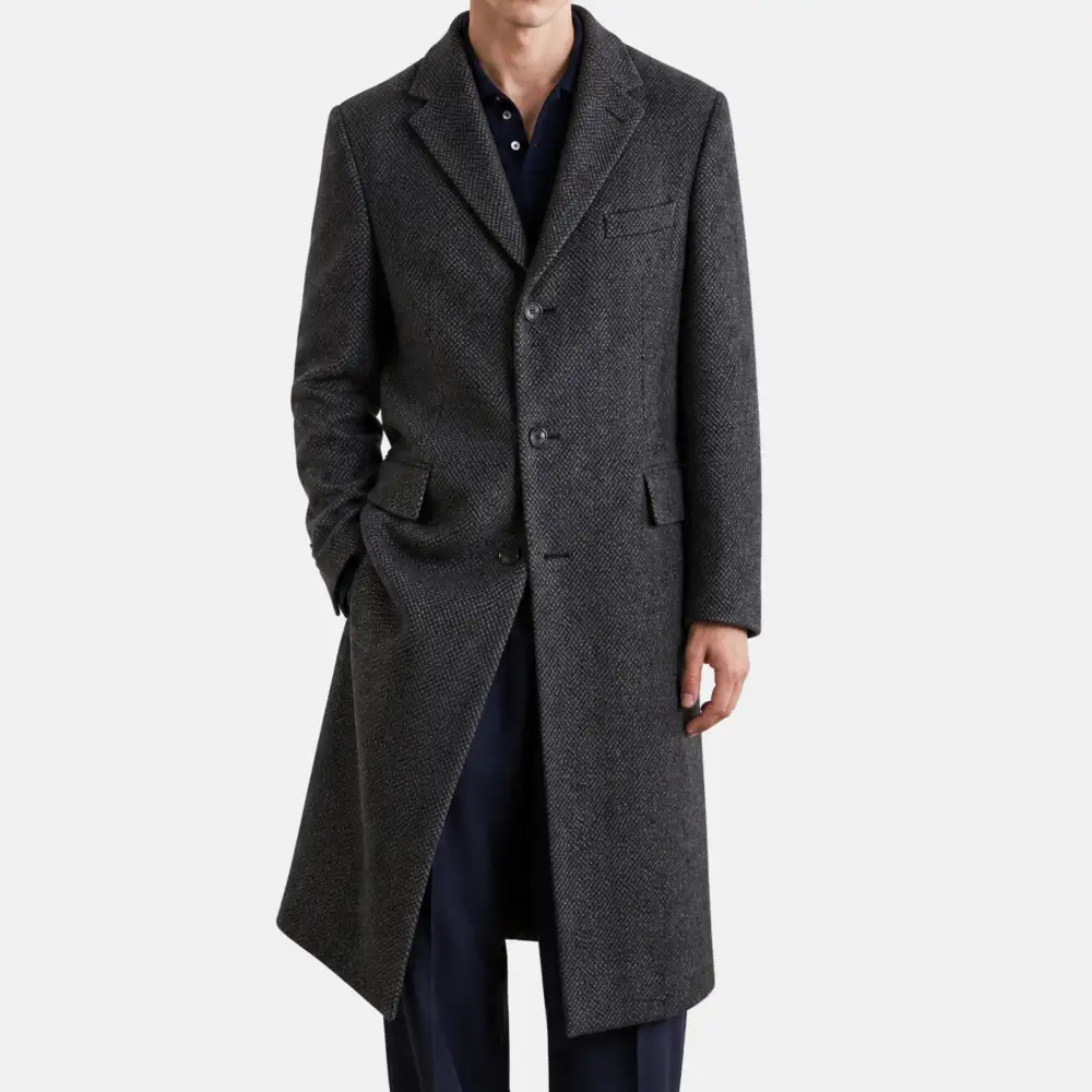 Herringbone Cashmere Vicuna Coat