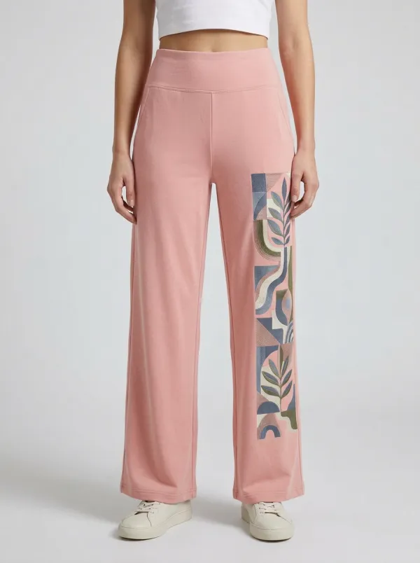 Women's Abstract Botanical Geometric Graphic Wide Leg Pants