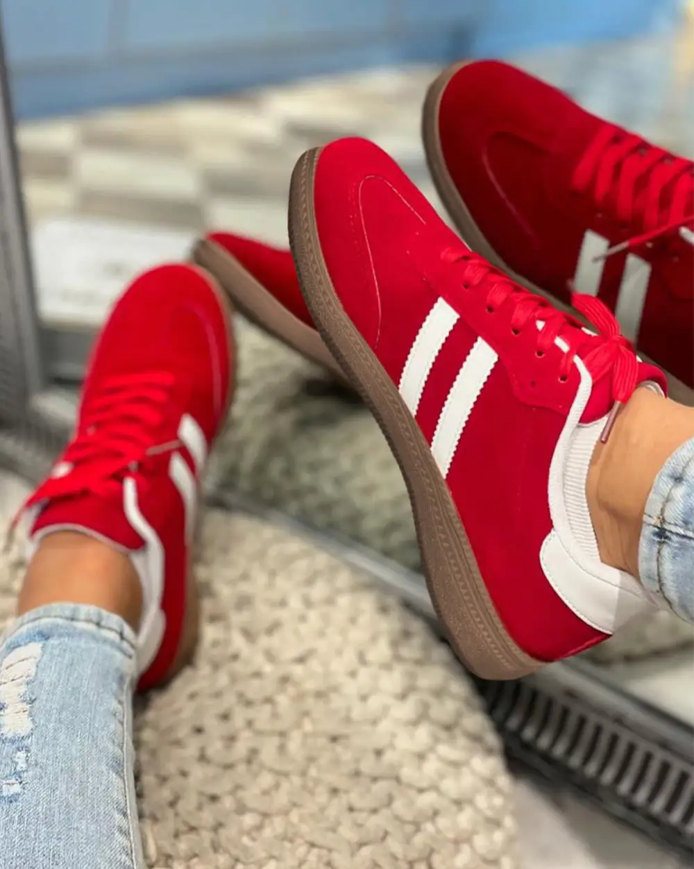 Vintage Inspired Striped Casual Sneakers