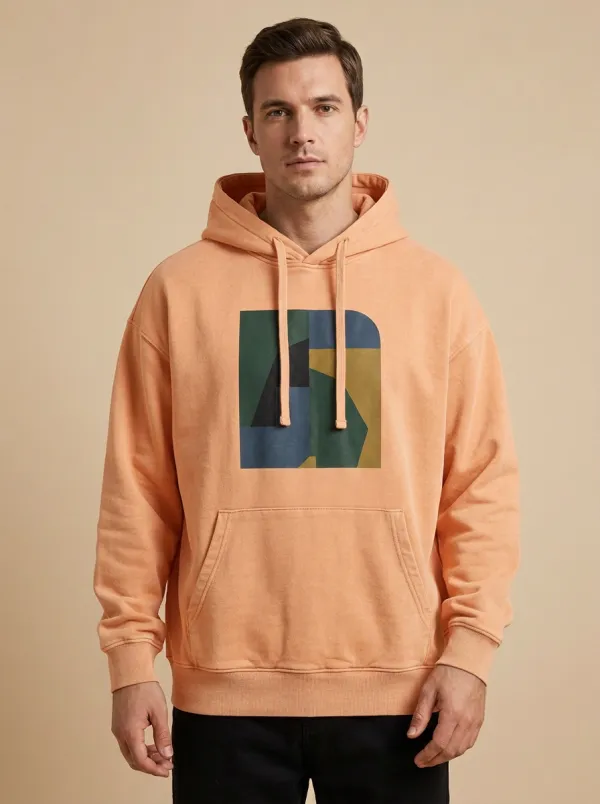 Men's Distinctive Geometric Abstract Art Print Hoodie