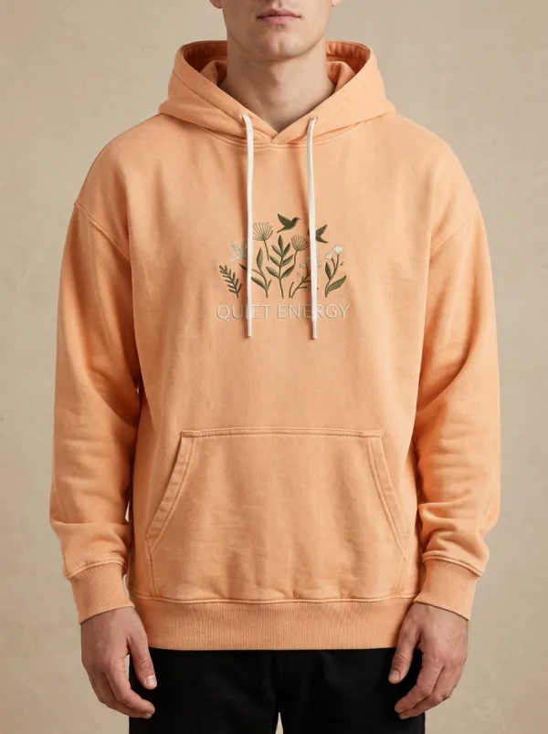 Unisex Quiet Energy Botanical Bird Print Hoodie