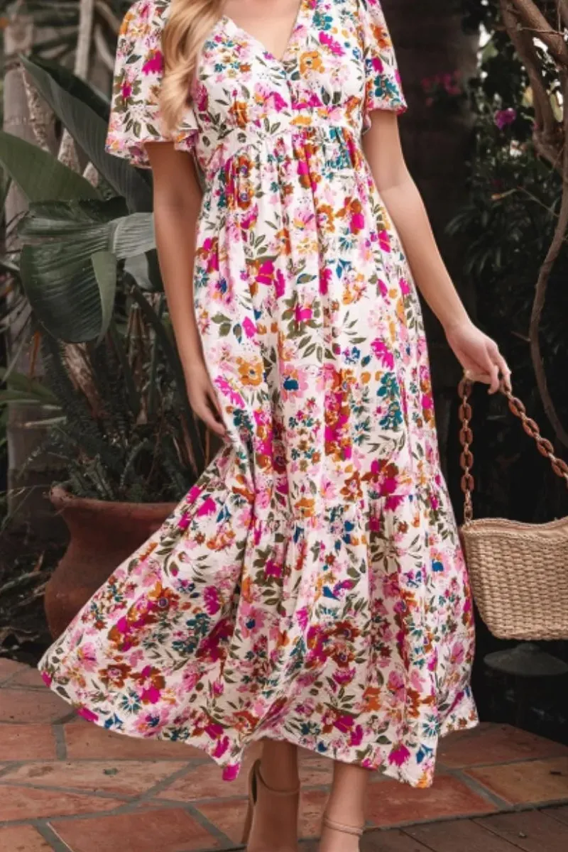 Pocket Detail Floral Dress