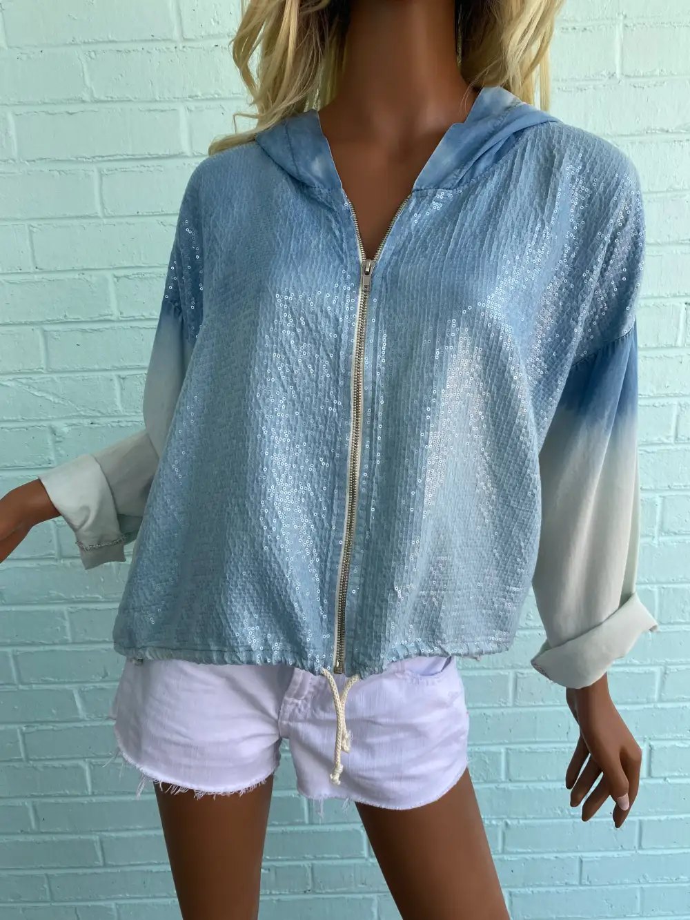 Relaxed Sequin Hoodie