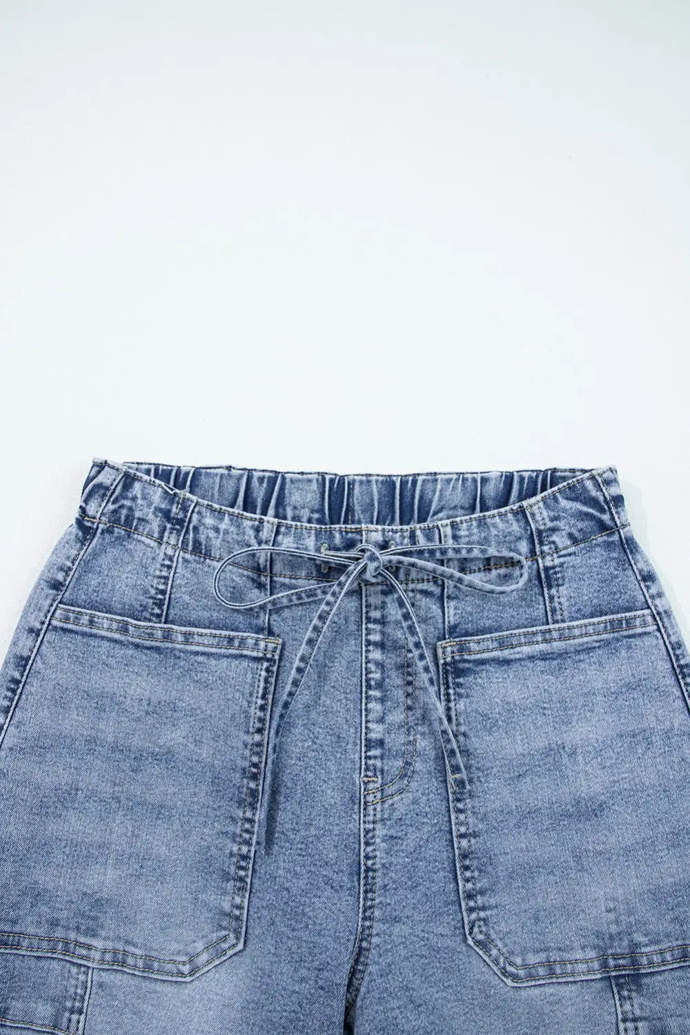 Wrap Woven Denim Jeans