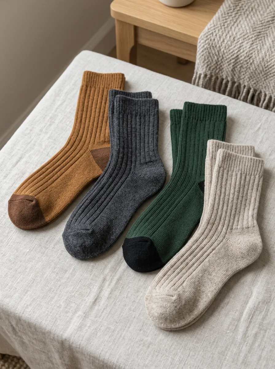 Men's Essential Ribbed Knit Crew Socks Set