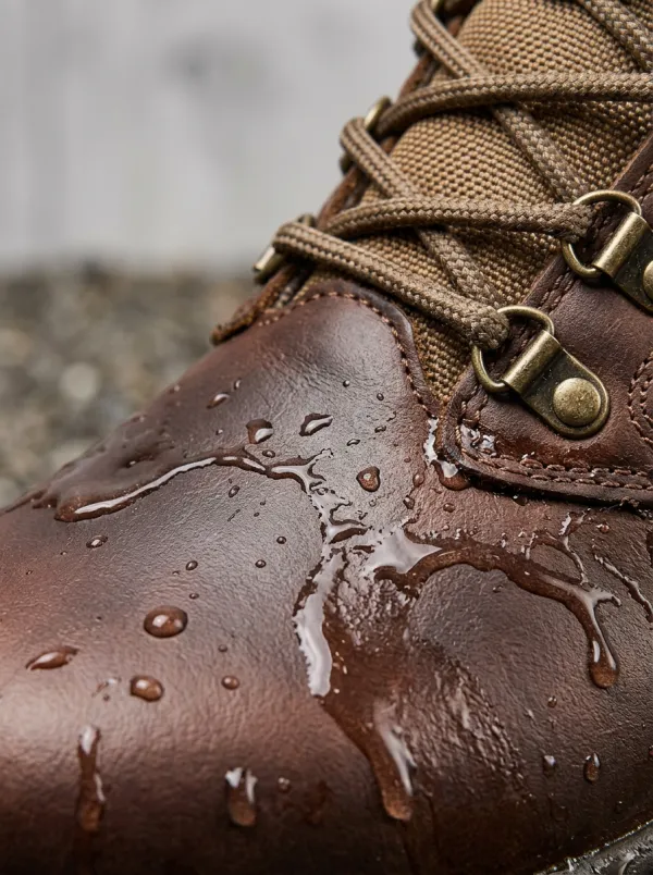 Men's Outdoor Waterproof Brown Leather Tactical Work Boots