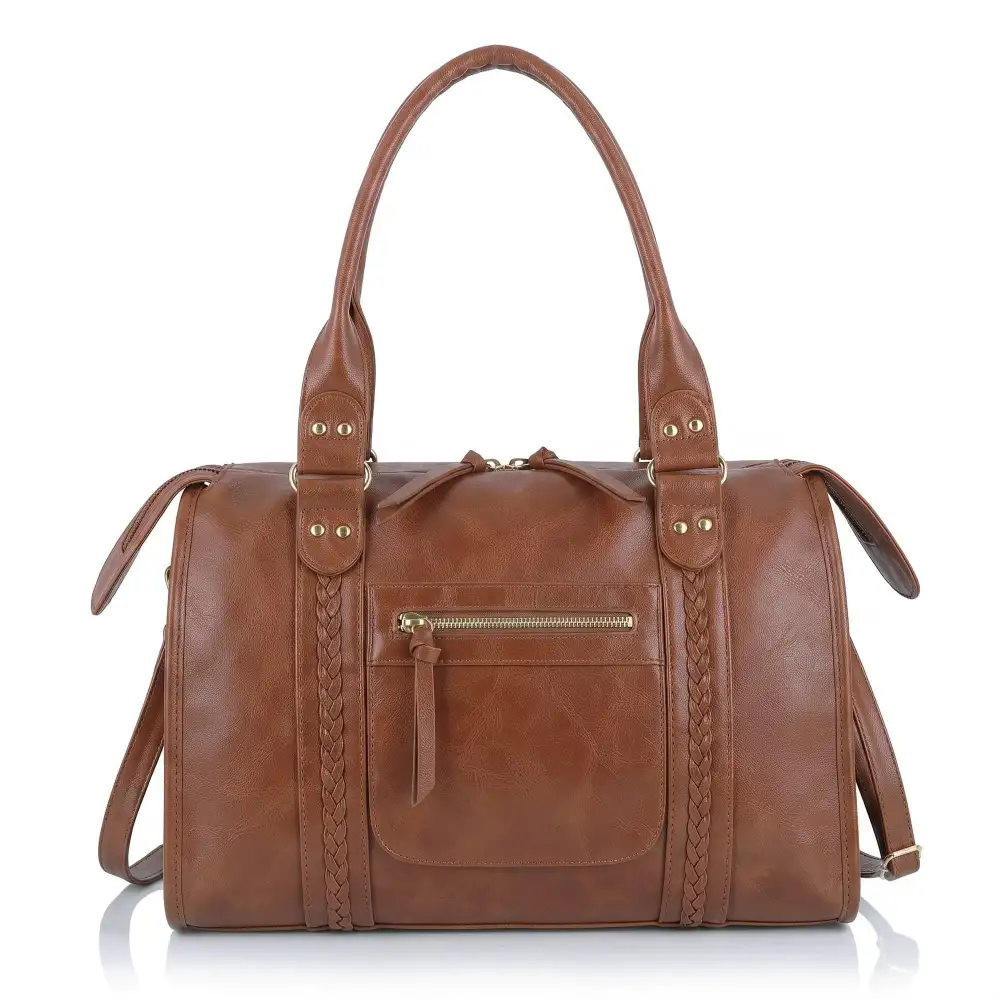 Everyday Faux Leather Top Handle Spacious Tote Bag