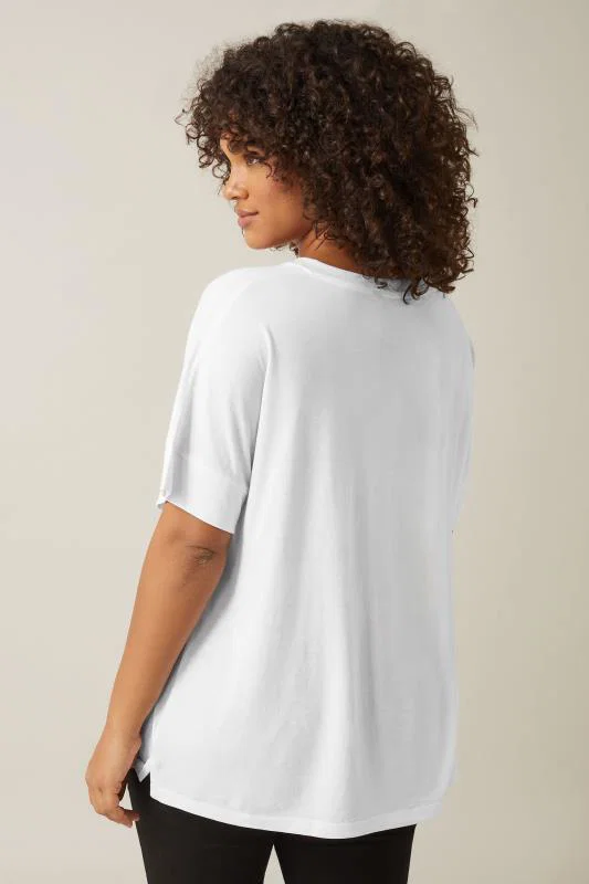 White Short Sleeve Modal Rich T-Shirt detail 2