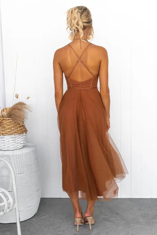  Corset Midi Dress Tulle A Line Design