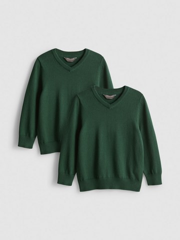 3-7yrs | 2pk Unisex Cotton Rich V-Neck School Jumpers detail 2