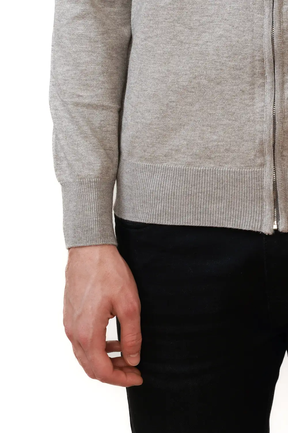 Refined Regular Fit Full Zip Viscose Knit Vest