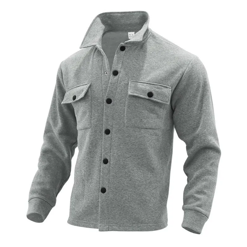 Buttoned Textured Work Jacket