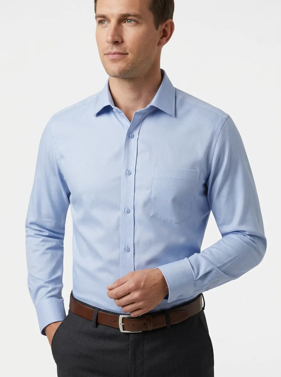 Men's Textured Pocket Dress Shirt