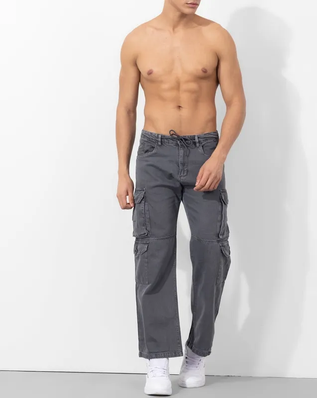 Steel Grey Multi Pocket Cargo Pants