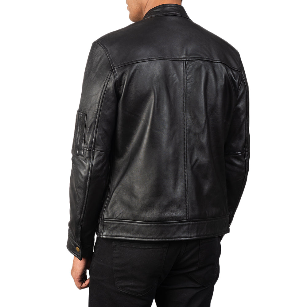 Men's Classic Utility Biker Leather Jacket