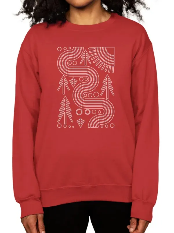 Minimal Nature Line Art Sweatshirt