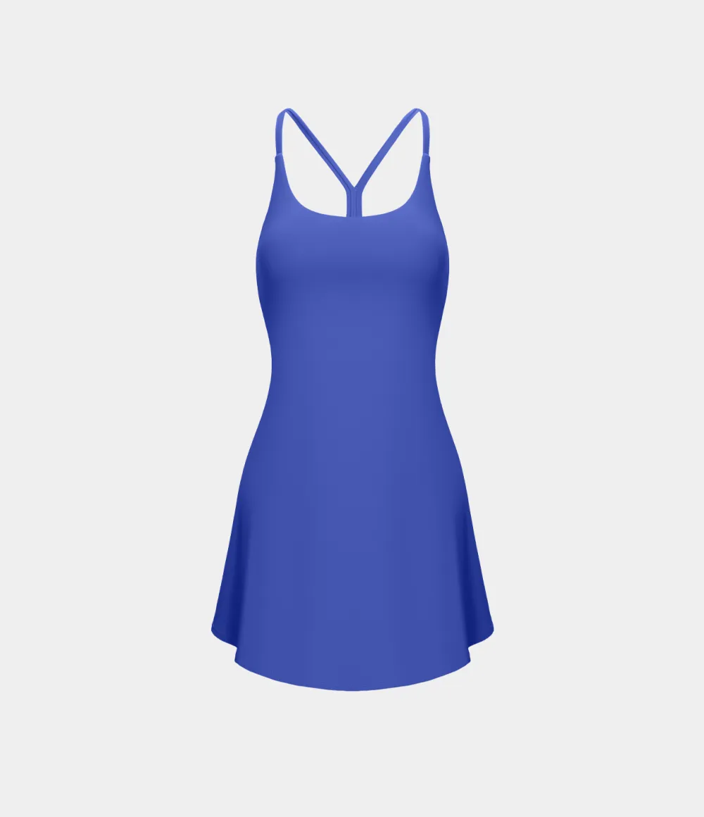 Softlyzero Airy Backless Cut Out 2-in-1 Pocket Cool Touch Mini Activity Dress