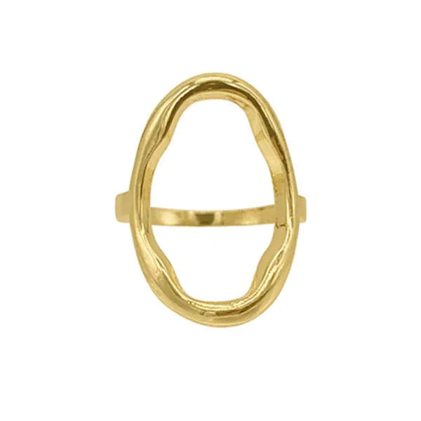 Open-Band Oval Band Fashion Ring