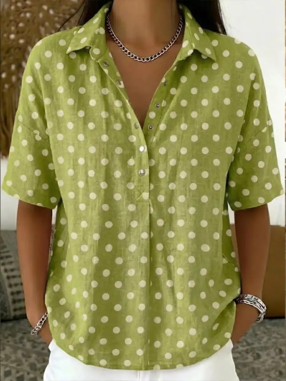 Polka Dot Short Sleeve Shirt