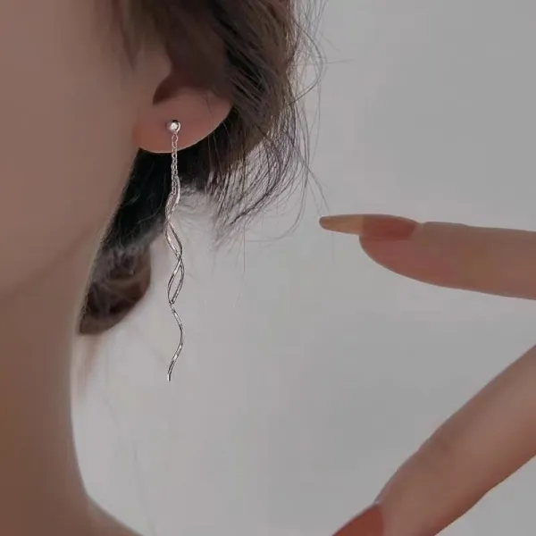 925 Sterling Silver Wave Earrings