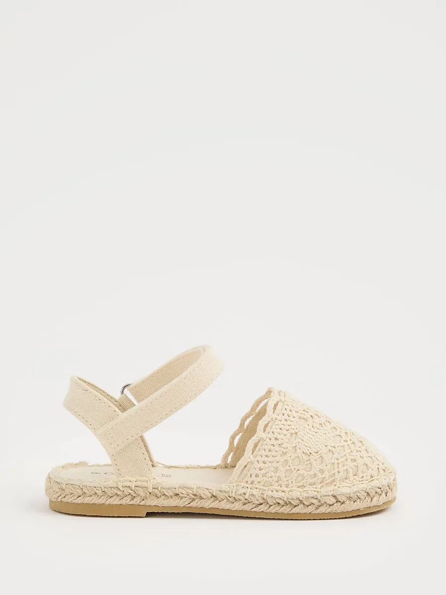 Beige Crochet Style Espadrille Sandals