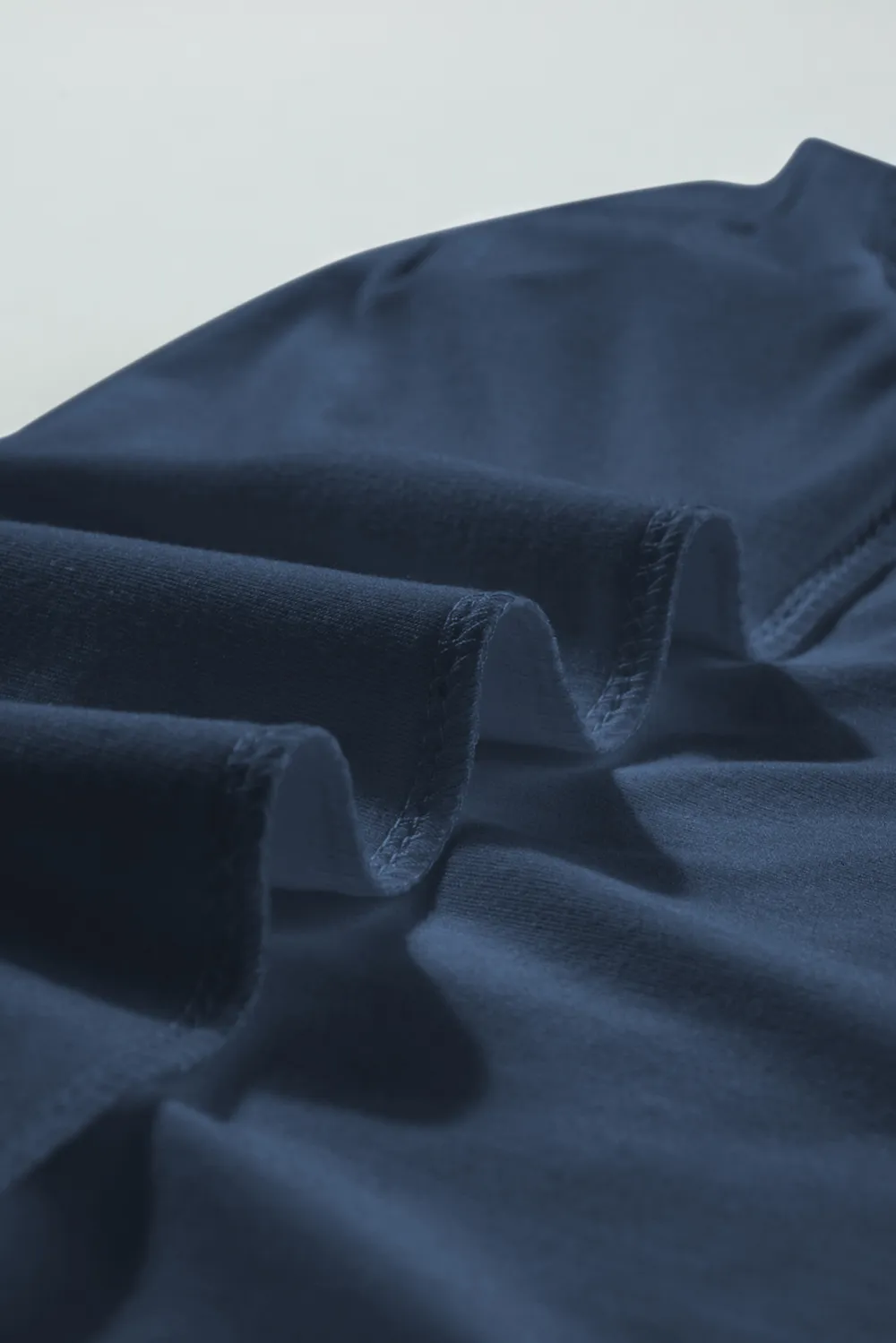 Navy Blue Seamed Detail Contrast Tee